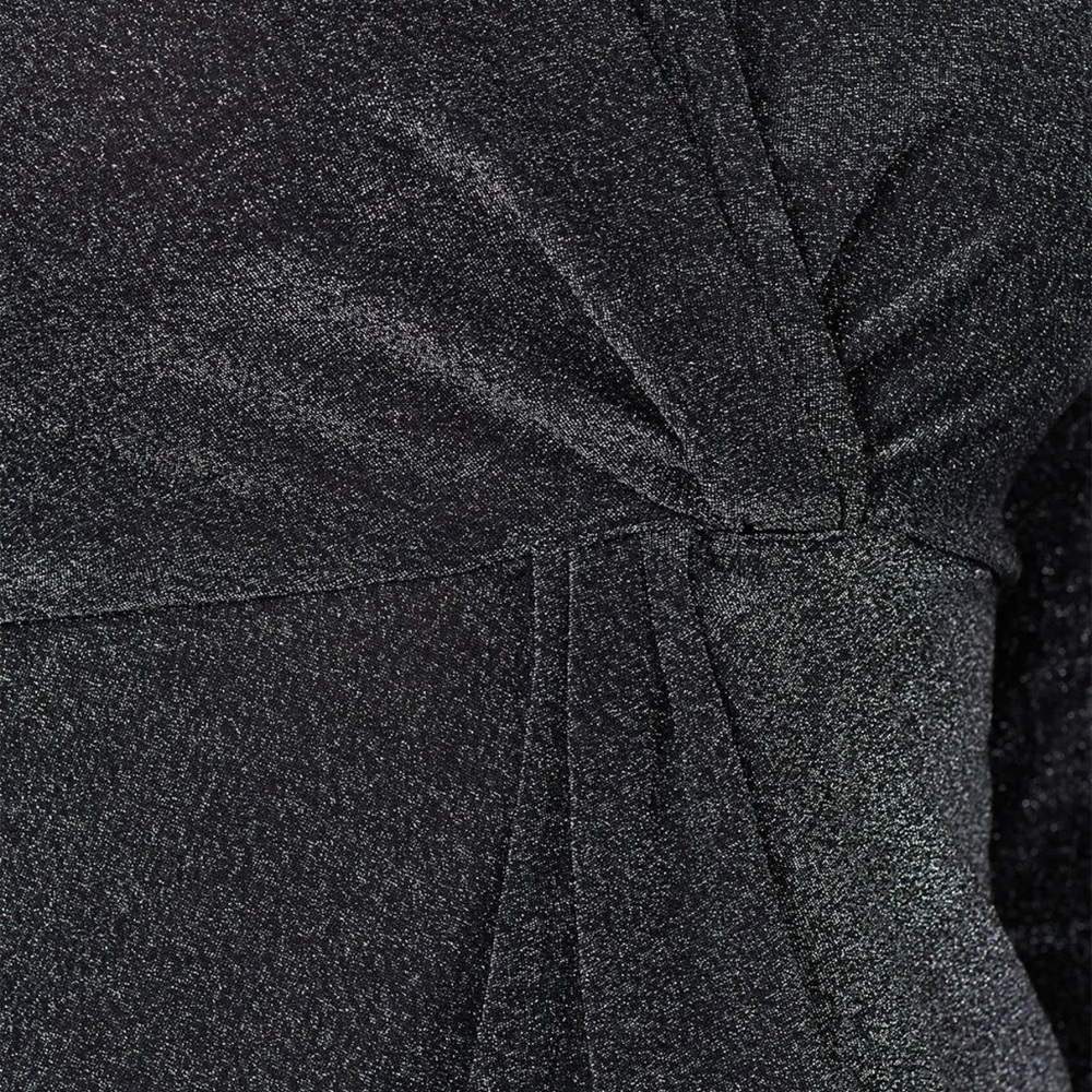 Heartloom Sonora Top Shimmering Metallic Black Twist Front Blouse - Picture 3 of 5